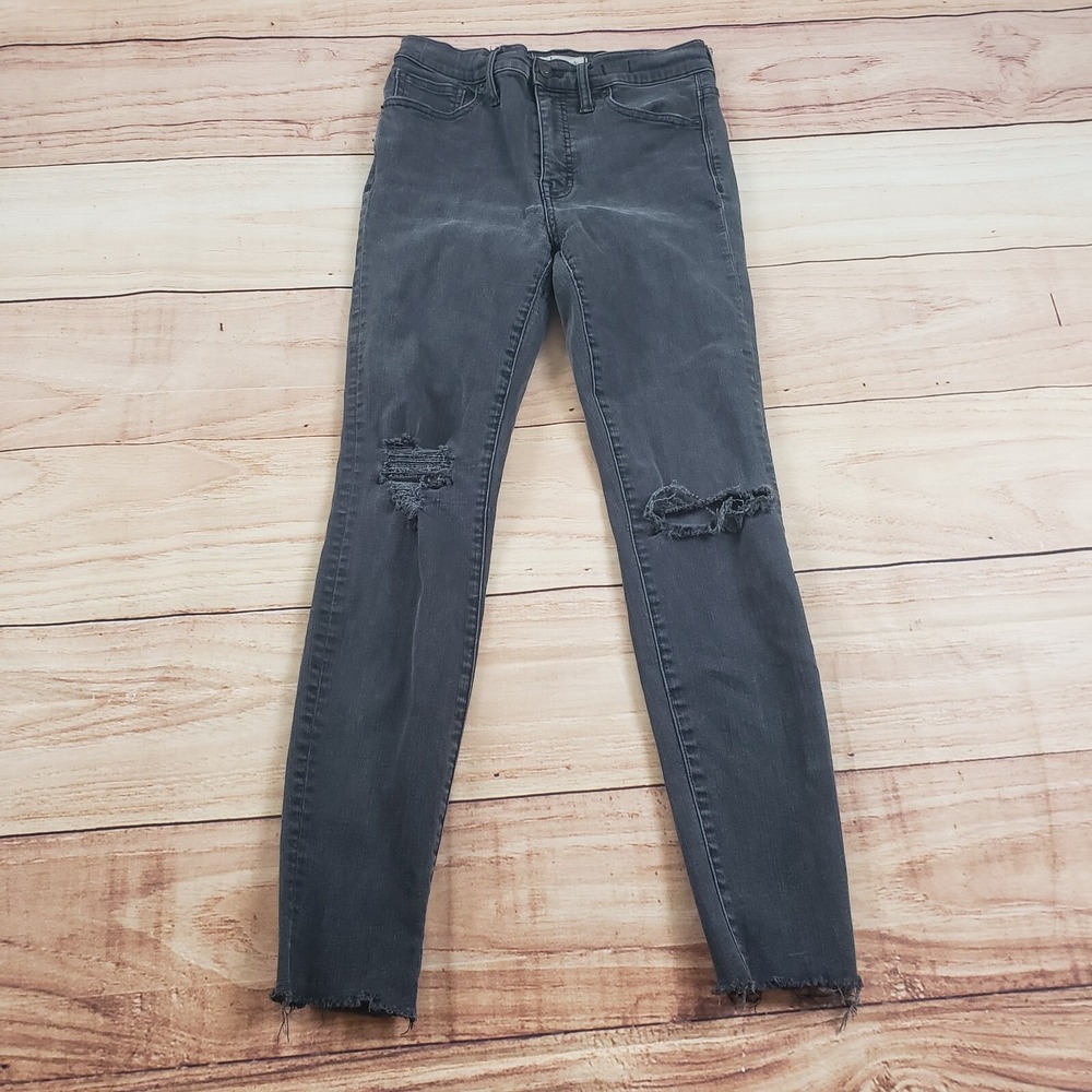 Madewell Jeans Womens 28 Black Skinny Denim High Rise Jeggings Ladies 26x27